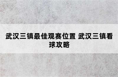 武汉三镇最佳观赛位置 武汉三镇看球攻略